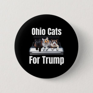 Ohio Cats For Trump - Funny Political Cat  6 Cm Round Badge