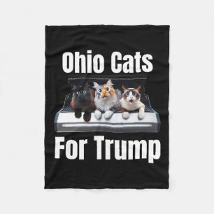 Ohio Cats For Trump - Funny Political Cat Fleece Blanket
