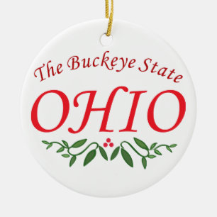 Ohio Ceramic Ornament