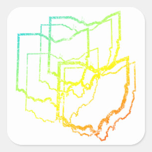 ohio chill blur square sticker