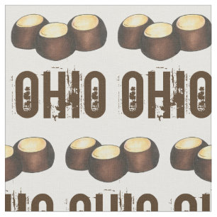 Ohio Chocolate Peanut Butter Buckeye Nut Candy OH Fabric