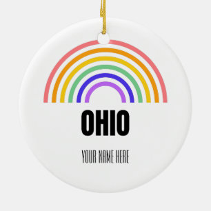 Ohio - Cleveland - Cincinnati - Columbus Ceramic Ornament