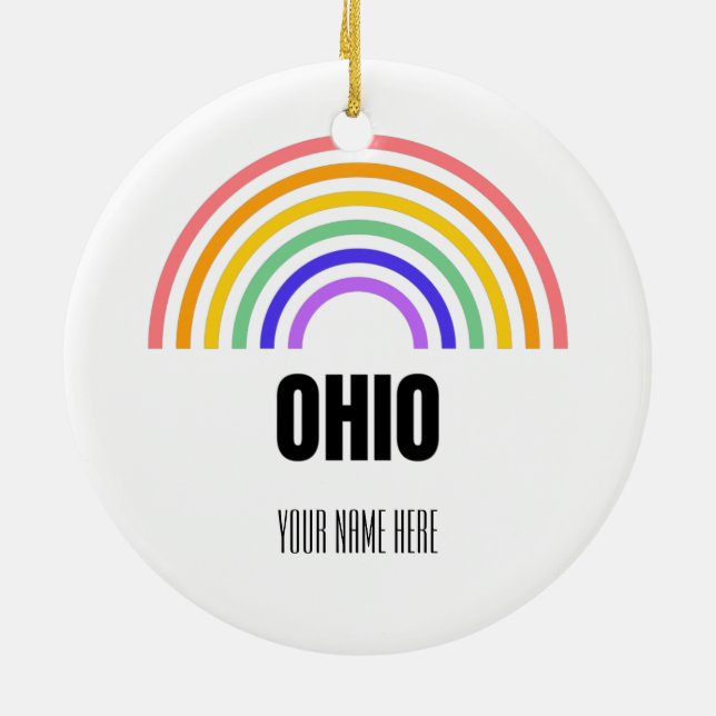 Ohio - Cleveland - Cincinnati - Columbus Ceramic Ornament (Back)