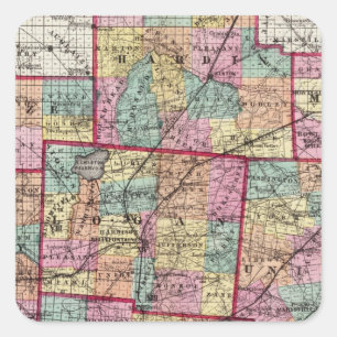Ohio Counties 2 Square Sticker