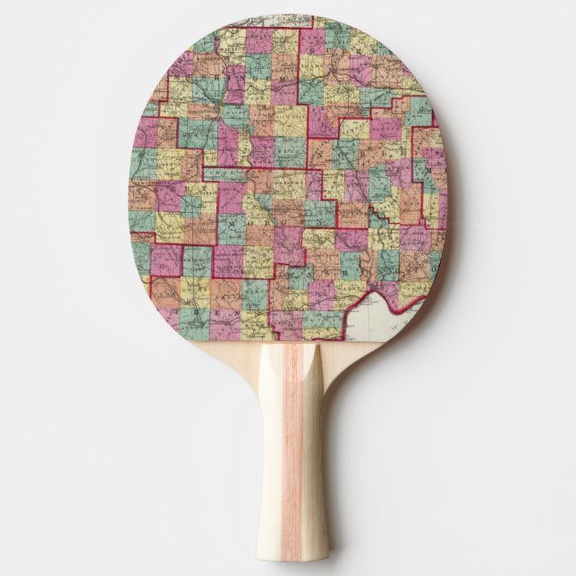 Ohio Counties Ping Pong Paddle (Front)