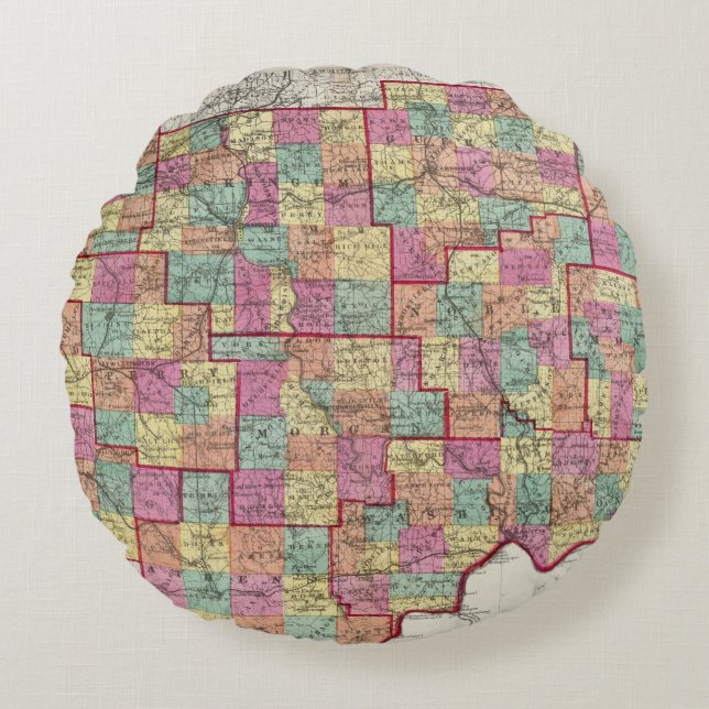 Ohio Counties Round Cushion (Front)