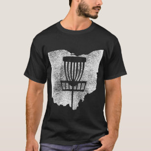 Ohio Disc Golf State with Basket Distressed Graphi T-Shirt
