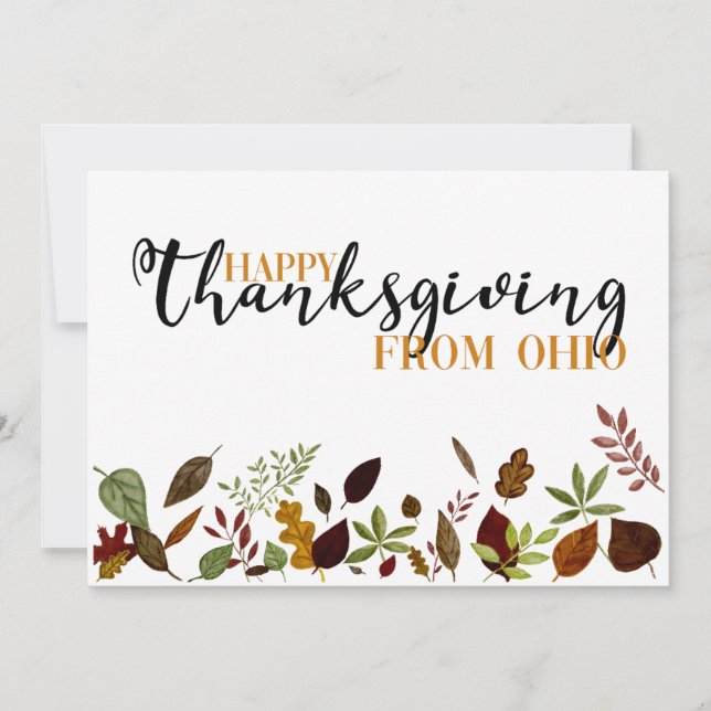 Ohio Fall Foliage Thanksgiving Card (Front)
