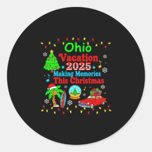 Ohio Family Vacation 2025 Making Memories Christma Classic Round Sticker