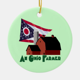 Ohio Farmer Ceramic Tree Decoration