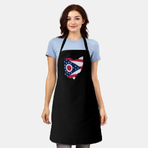Ohio flag and map apron