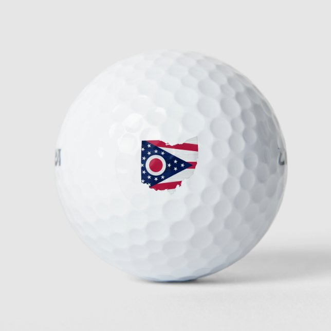Ohio flag and map golf balls (Front)