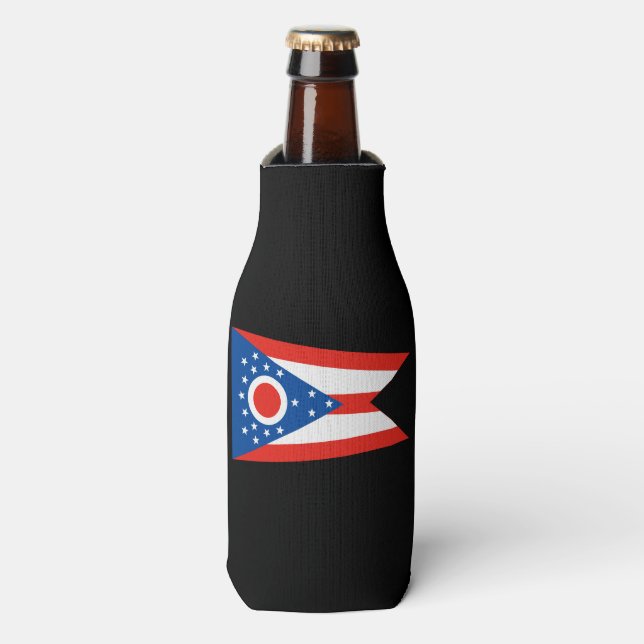 OHIO Flag Bottle Cooler (Bottle Front)