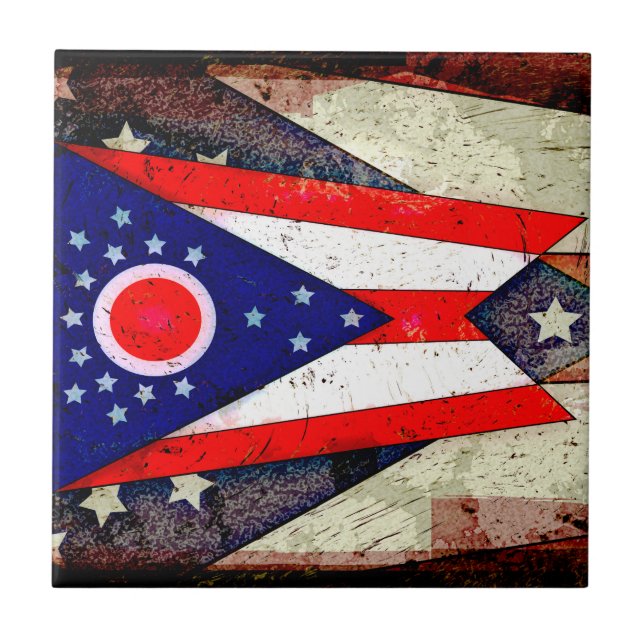 OHIO FLAG CERAMIC TILE (Front)