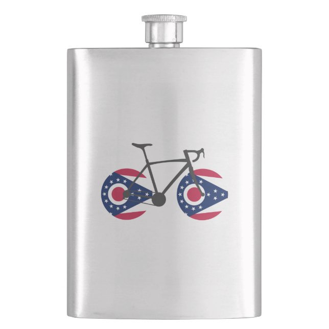Ohio Flag Cycling Hip Flask (Front)