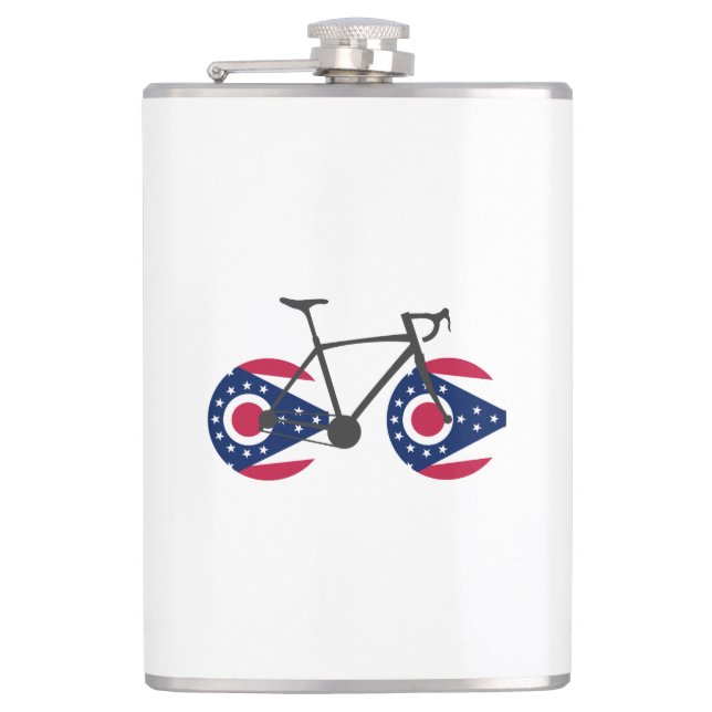 Ohio Flag Cycling Hip Flask (Front)