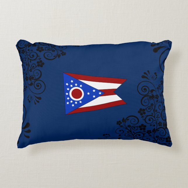 Ohio flag decorative cushion (Front)