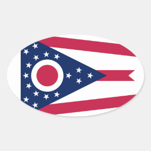 Ohio flag oval sticker