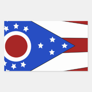 Ohio flag rectangular sticker