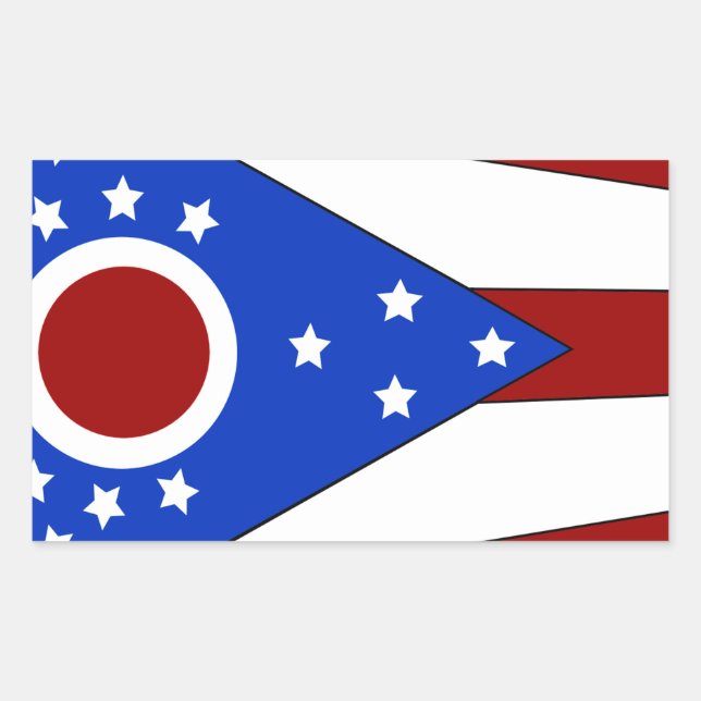 Ohio flag rectangular sticker (Front)