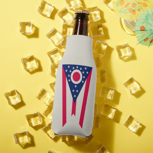 Ohio Flag: The Buckeye State Banner Bottle Cooler (In Situ Summer)
