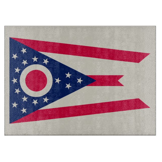 Ohio Flag: The Buckeye State Banner Cutting Board (Front)