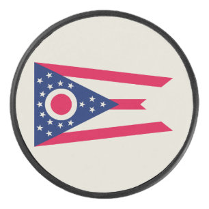Ohio Flag: The Buckeye State Banner Hockey Puck