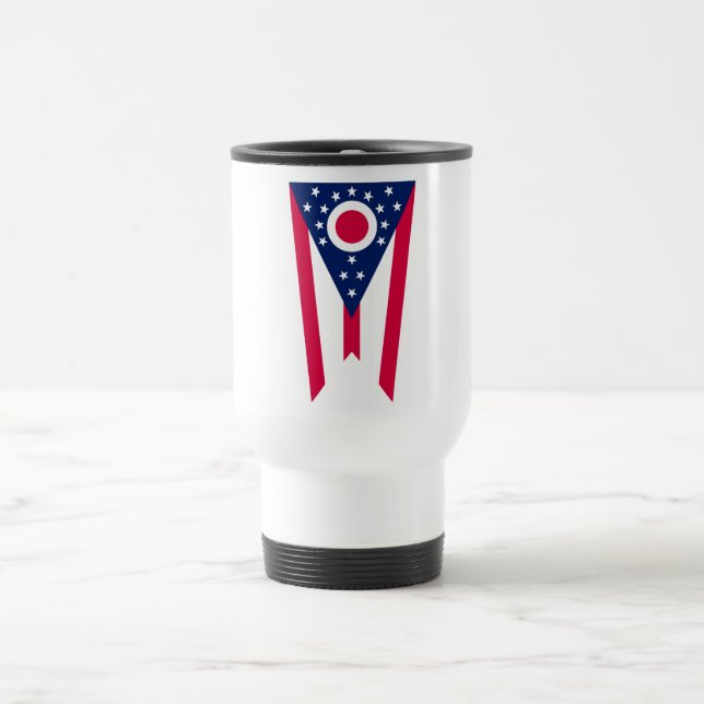 Ohio Flag: The Buckeye State Banner Travel Mug (Center)