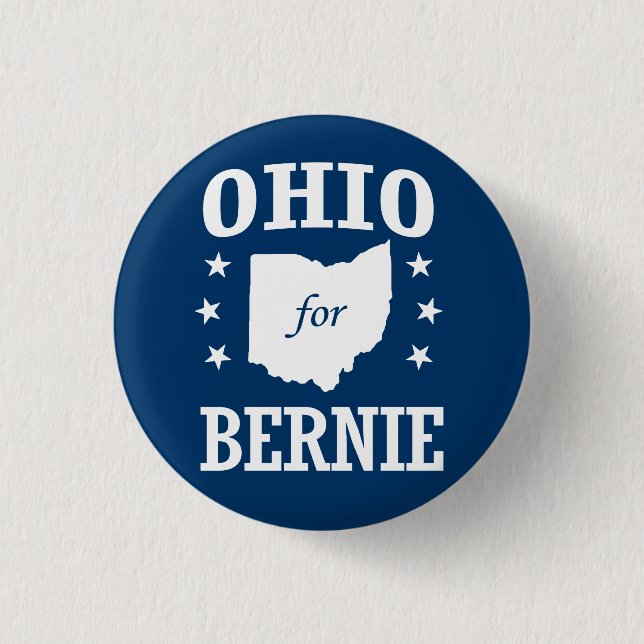 OHIO FOR BERNIE SANDERS 3 CM ROUND BADGE (Front)