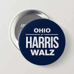 Ohio for Harris Walz 7.5 Cm Round Badge