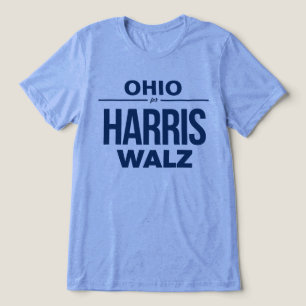 Ohio for Harris Walz Tri-Blend Shirt