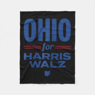 Ohio For Kamala Harris Waltz W 2024 Raglan Basebal Fleece Blanket