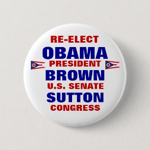Ohio for Obama Brown Sutton 6 Cm Round Badge