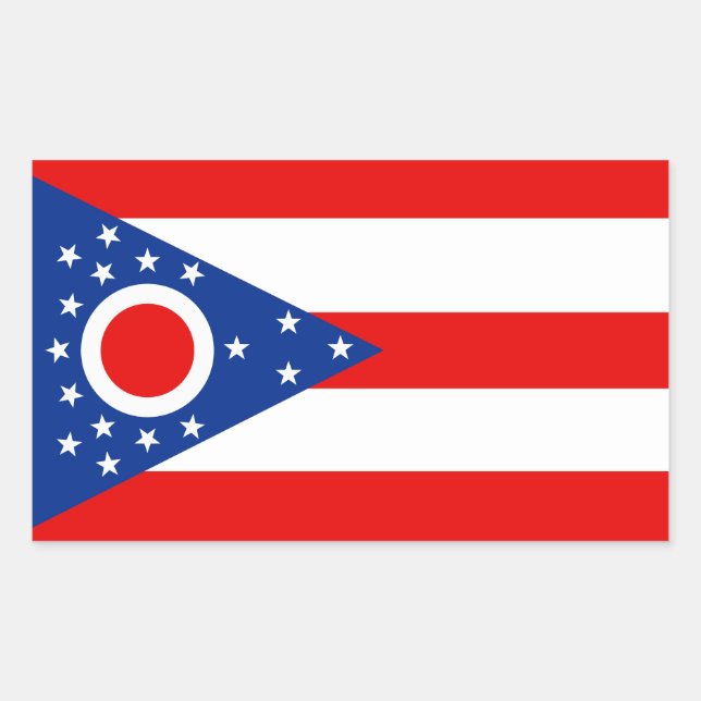 Ohio Full Flag Rectangular Sticker (Front)