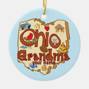 Ohio Grandma  Ceramic Ornament