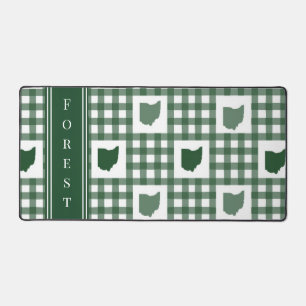 Ohio Green Gingham Desk Mat