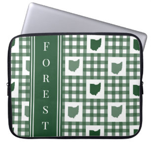 Ohio Green Gingham Laptop Sleeve