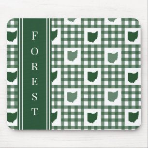 Ohio Green Gingham Mouse Pad