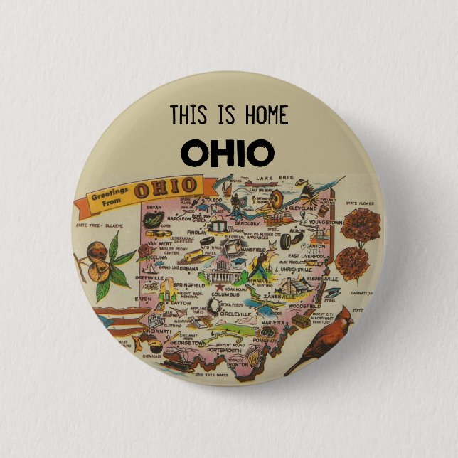 Ohio Home 6 Cm Round Badge (Front)