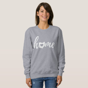 Ohio Home Love Script State Heart Sweatshirt