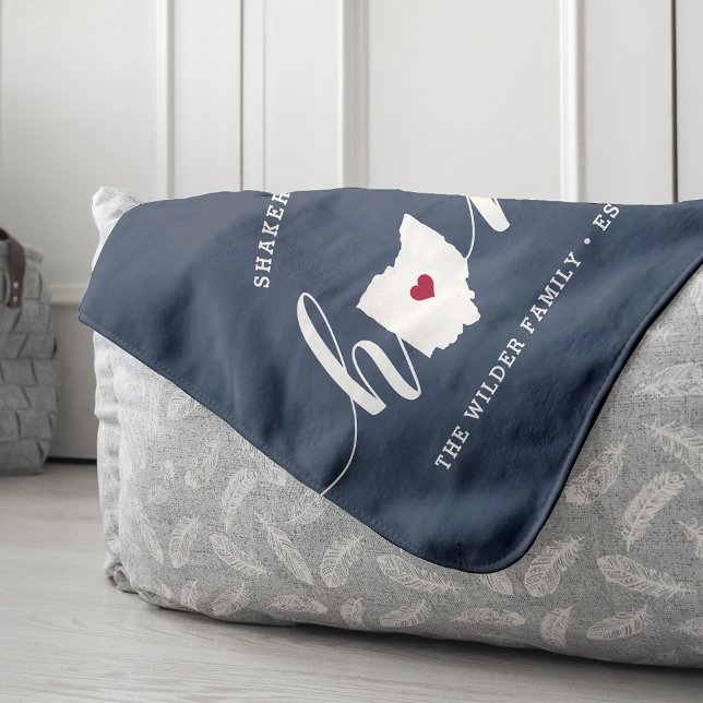 Ohio Home State Personalised Sherpa Blanket (Creator Uploaded)