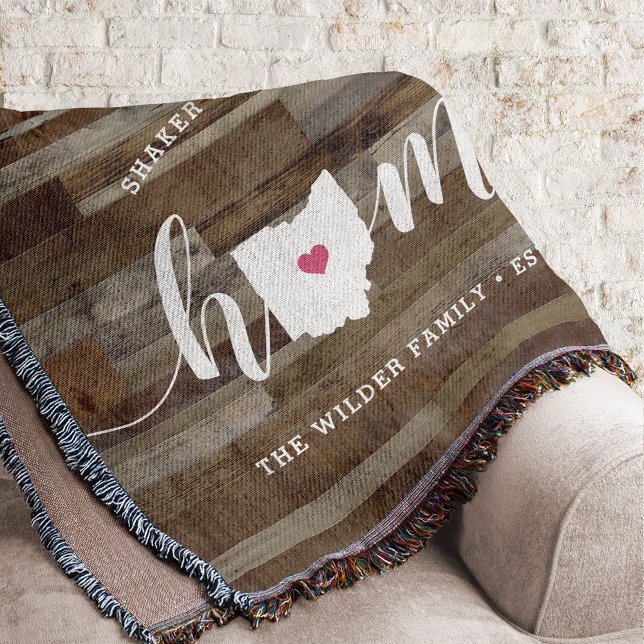 Ohio Home State Personalized Wood Look Throw Blanket (Creator Uploaded)