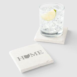 Ohio Home State Word Art Stone Coaster