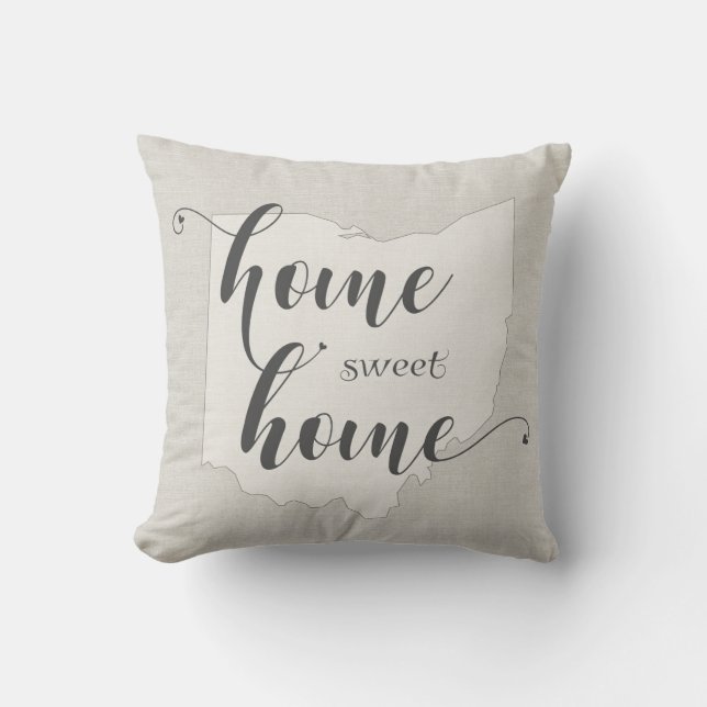 Ohio - Home Sweet Home burlap-look Cushion (Front)