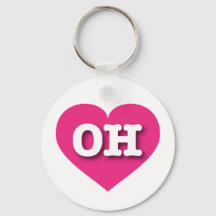 Ohio Hot Pink Heart - Big Love Key Ring