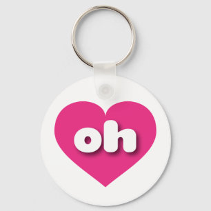 Ohio hot pink heart - I love oh Key Ring