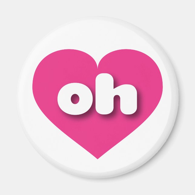 Ohio hot pink heart - I love oh Magnet (Front)