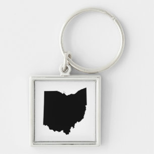Ohio in Black and White Key Ring