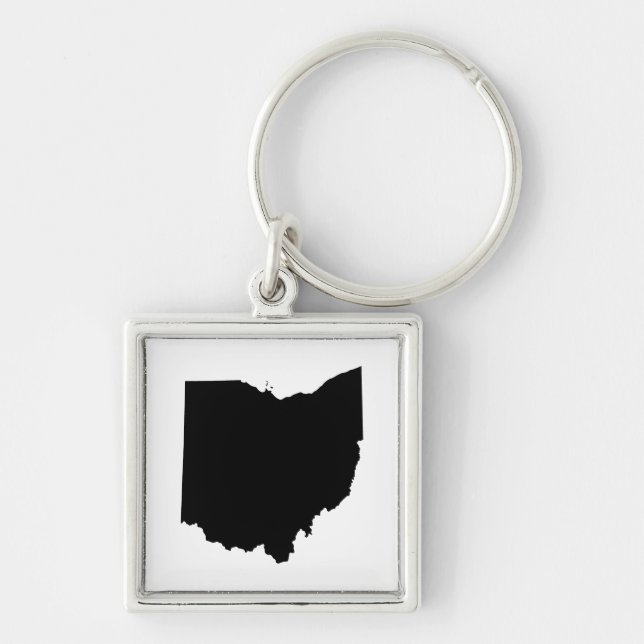 Ohio in Black and White Key Ring (Front)