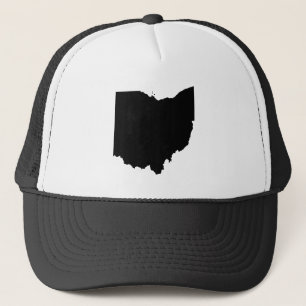Ohio in Black and White Trucker Hat